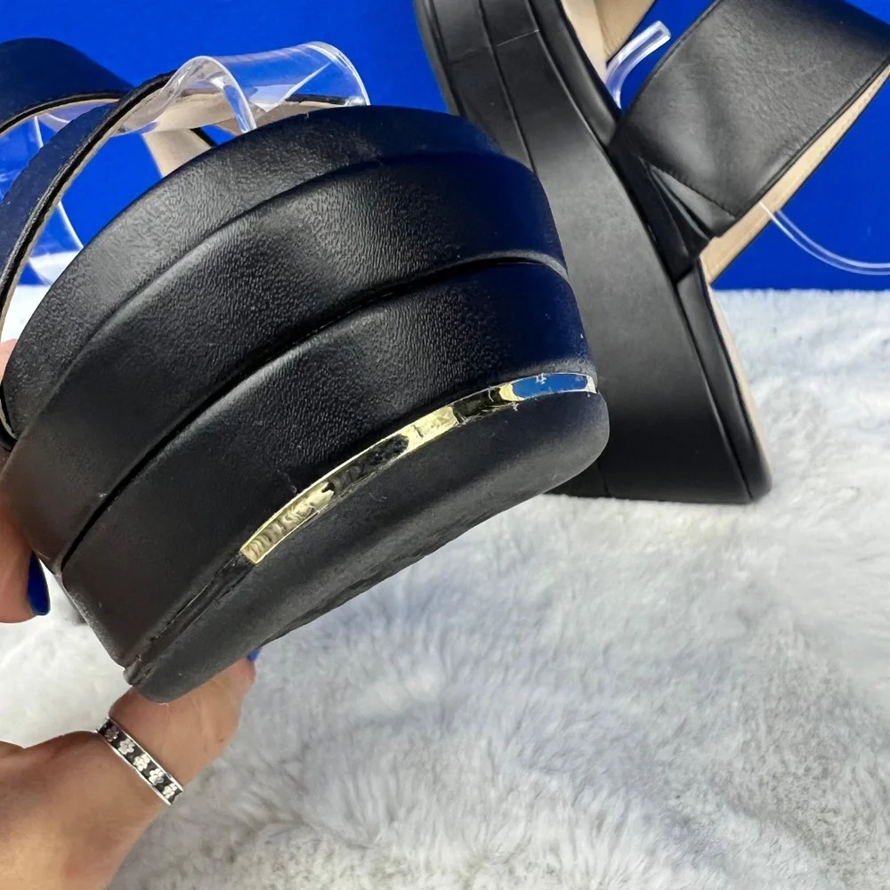 🚫|•GRAND AMBITION COLE HAAN•| Black Sandals Platform Dual Strap Size 8 - Picture 8 of 15